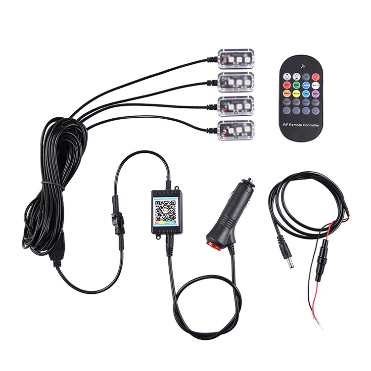 APP control interior atmosphere foot well wireless blue led lights car inner foot light