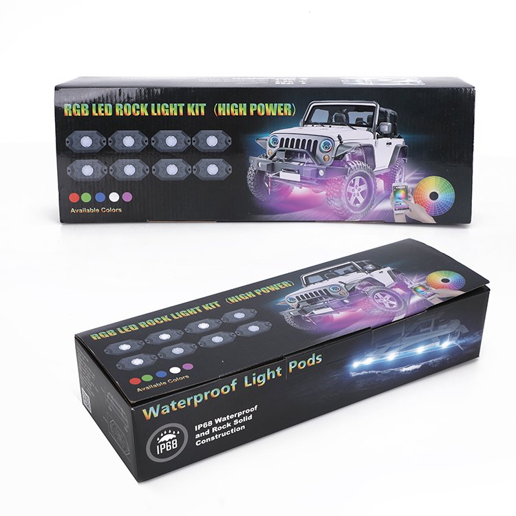 Other Car Accessories 8Pods Led Rock Light App And Blue-Tooths Control Rgb Rock Light 12V 8 Pods Rock Light For Jeep Truck Atv