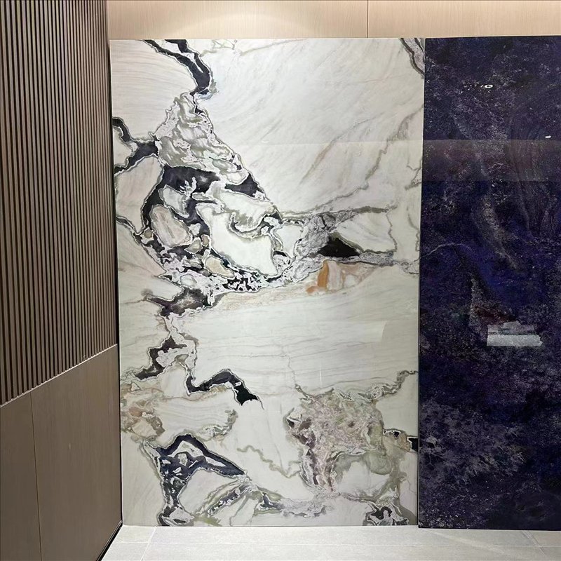 Wood Veneer Bamboo Fiber Crystal Wall Board Bamboo Acrylic Composited Wall Panel WPC Cladding Wall Marble Large Board