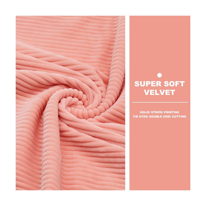 China Factory Supplied Top Quality Warp Knitting 95%Polyester 5%Spandex Cutting Super Soft Velvet