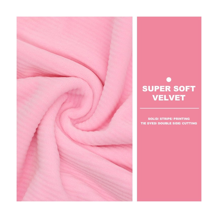 China Factory Supplied Top Quality Warp Knitting 95%Polyester 5%Spandex Cutting Super Soft Velvet