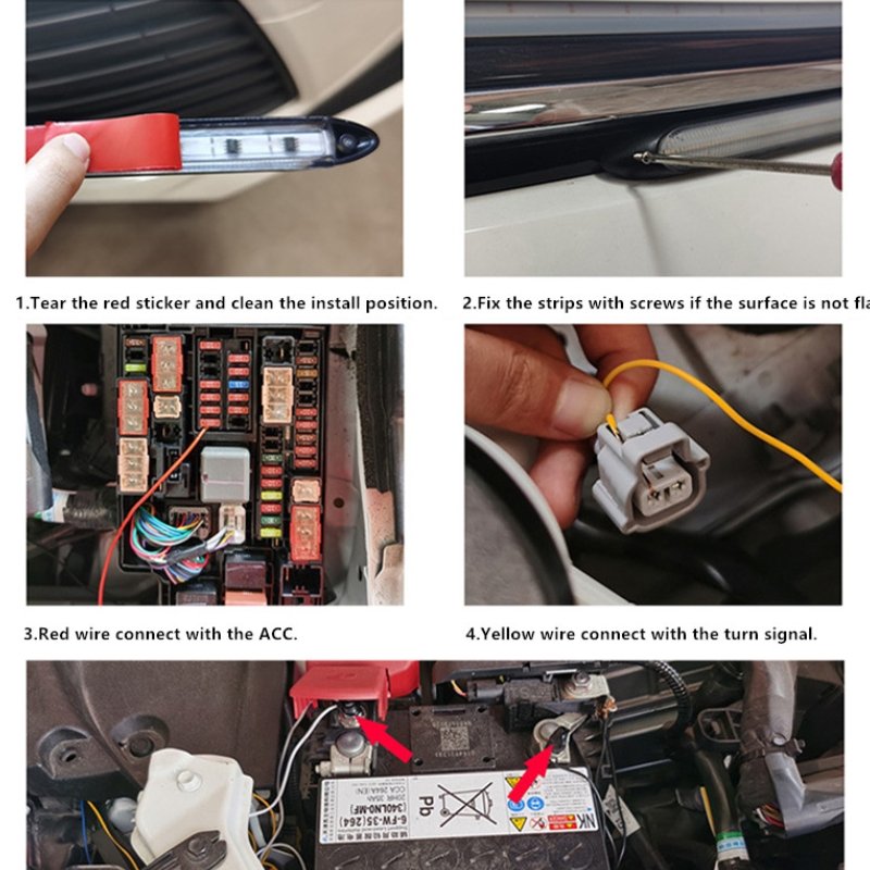 Universal Flexible Daytime Running Light DRL Led Pvc Strip Brake Light Strip 15.5 23.5 27.5 34.5cm For Car headlight