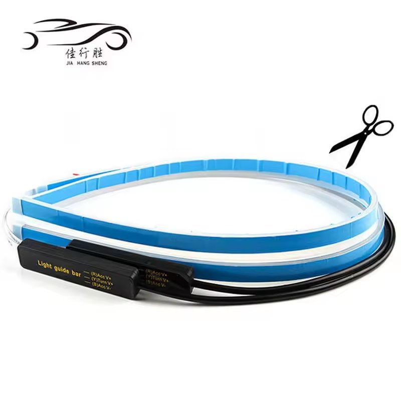 JHS led light bar ambient Slim Flexible Led DRL Strip For Car Headlight White Amber Turn Signal Light Sequential Function