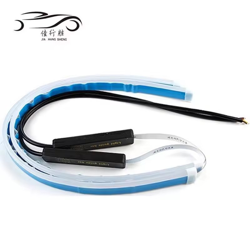 JHS led light bar ambient Slim Flexible Led DRL Strip For Car Headlight White Amber Turn Signal Light Sequential Function