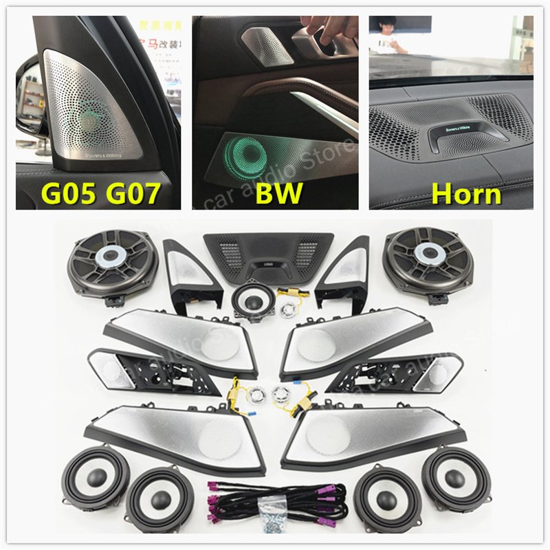 LED Cover Center Control Panel For BMW G05 X5 G07 X7 Series Front Rear Door Glow Cover Lighting Trim Horn Kit Tweeter Speakers