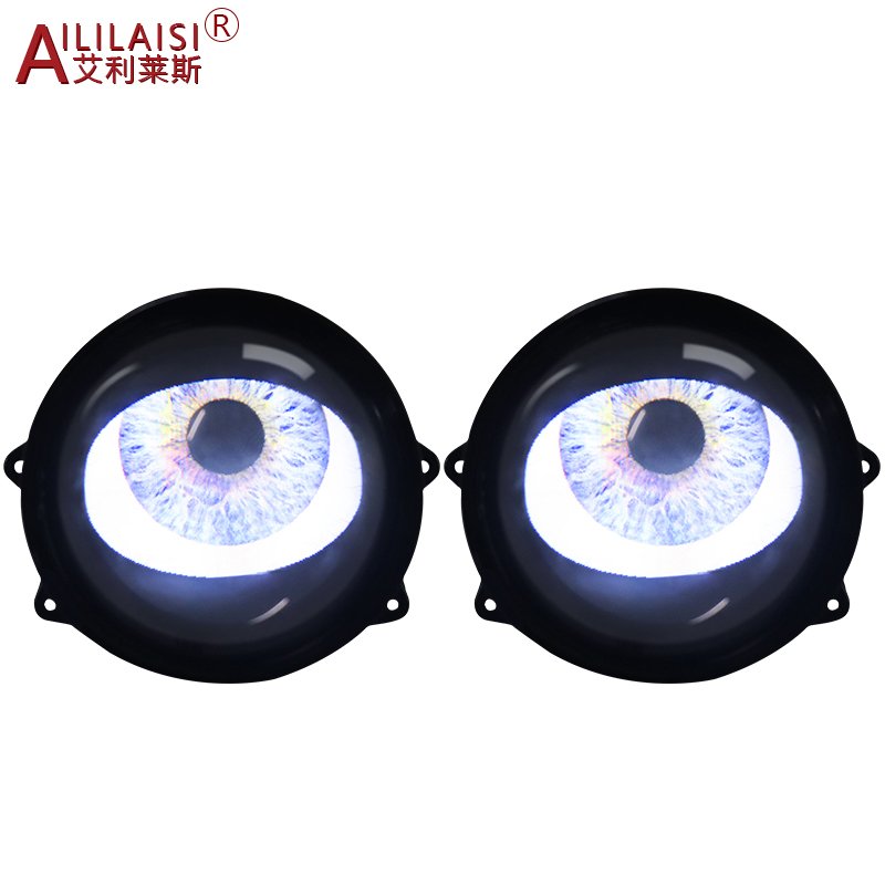 Aililaisi 3 inch WiFi Controlled Led Headlight Projector Turning Driving Blink Angel Eyes Devil Eye for motorbike lamp demon Car