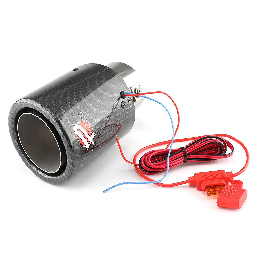 Car exhaust muffler pipe head with LED light 63-65mm carbon fiber exhaust pipe auto accessories