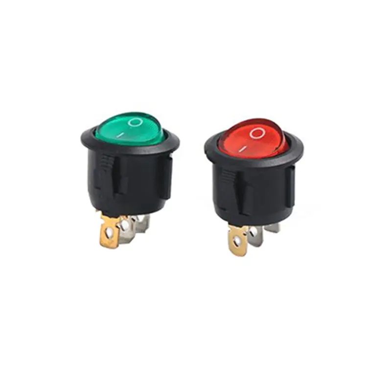 Black 250V Switch Round Rocker Switch 3pins 2positions On-off Mini Electrical Led Boat Switch