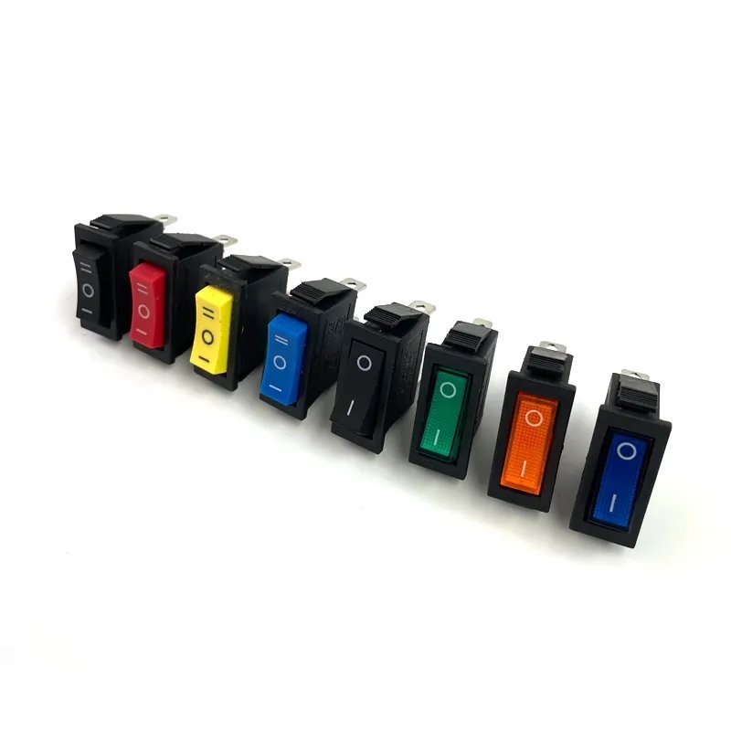 Black 250V Switch Round Rocker Switch 3pins 2positions On-off Mini Electrical Led Boat Switch