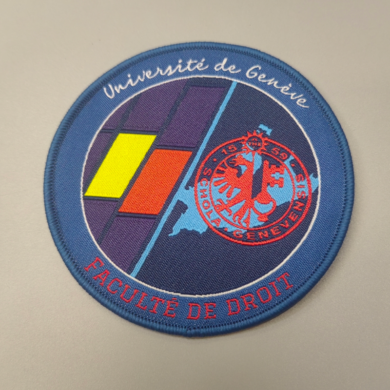 Wholesale Fashion Cheap Hat Accessories Custom Embroidered Patch Circle Woven Badges Iron On Garment Patches