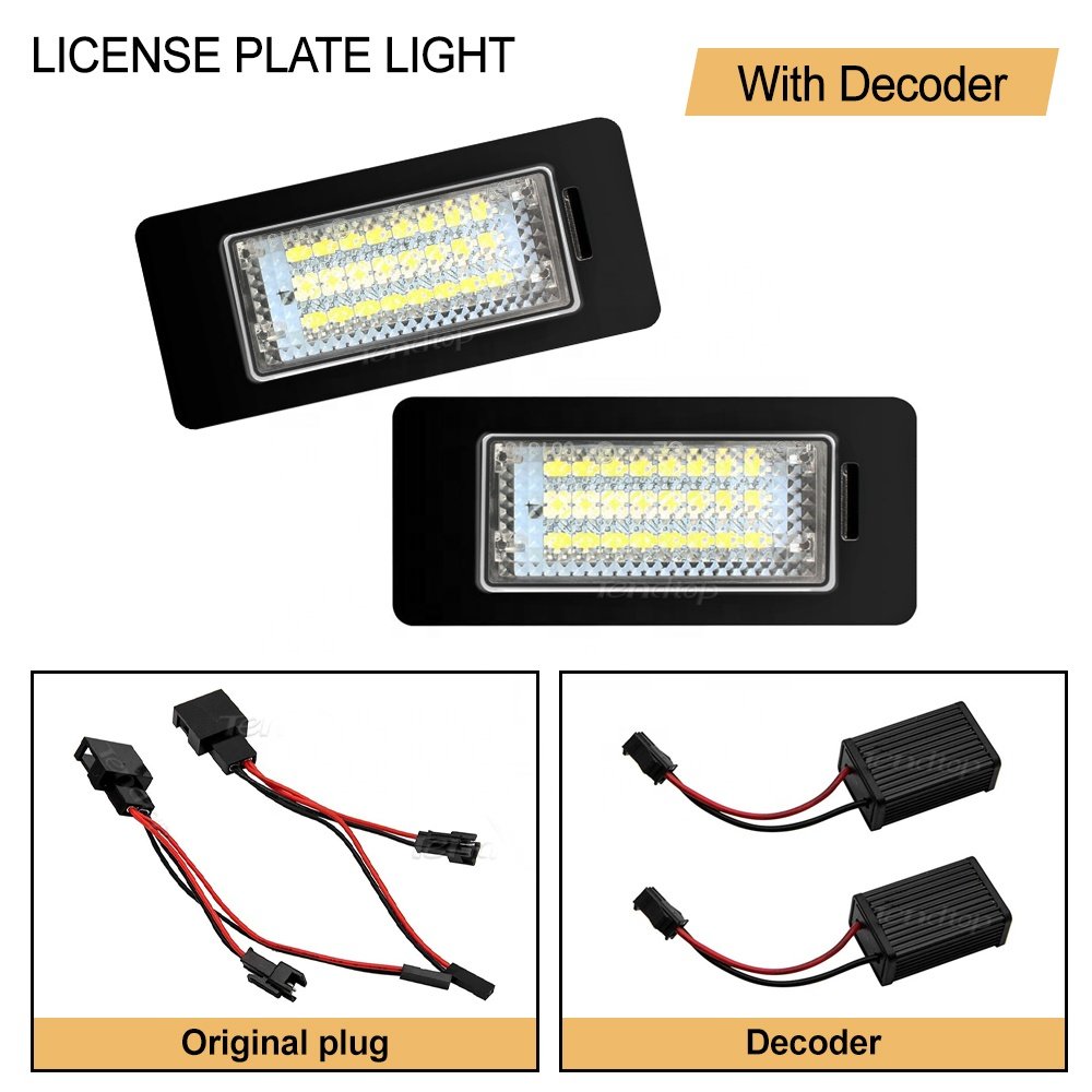 LED License Plate Lights for Audi A1 A4 S4 B8 A5 S5 8T A6 C7 Q3 Q5 8R TT 8J VW Caddy Golf Car vehicle Number Plate Lights
