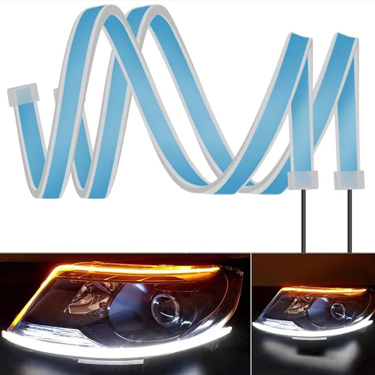 Flexible Car Led Light Strip LED Daytime Running Lights Amber White Strip and App Control RGB Strip Light Kit for Car Switchback