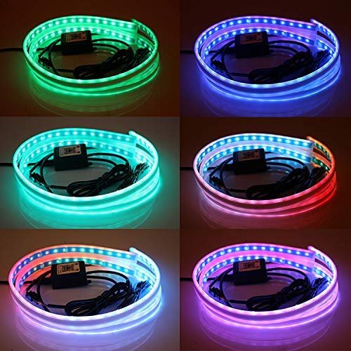 Flexible Car Led Light Strip LED Daytime Running Lights Amber White Strip and App Control RGB Strip Light Kit for Car Switchback