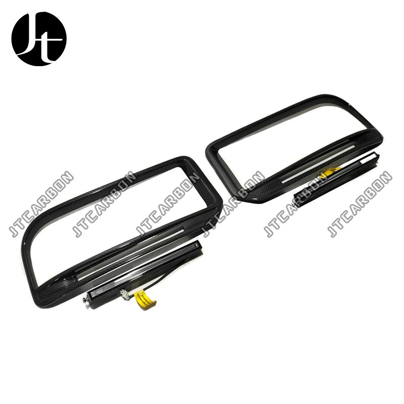 Carbon Fiber Fog Light Cover With LED Light For Mercedes Benz G Class W464 G900 AMG G63 Front Bumper Fog Lamps Vent Covers 2019+