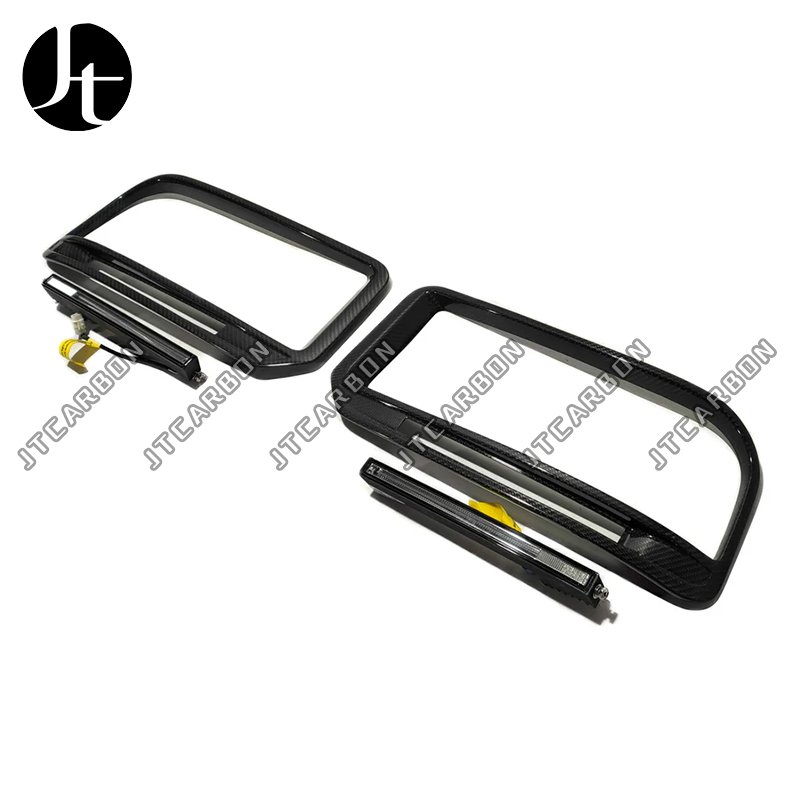 Carbon Fiber Fog Light Cover With LED Light For Mercedes Benz G Class W464 G900 AMG G63 Front Bumper Fog Lamps Vent Covers 2019+