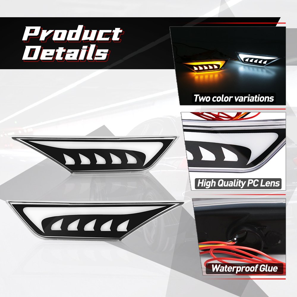 1 Set Car LED Side Marker Turn Signal Lights For Honda Civic 2016-2021 CAR DRL White Yellow Car LED Position Lights