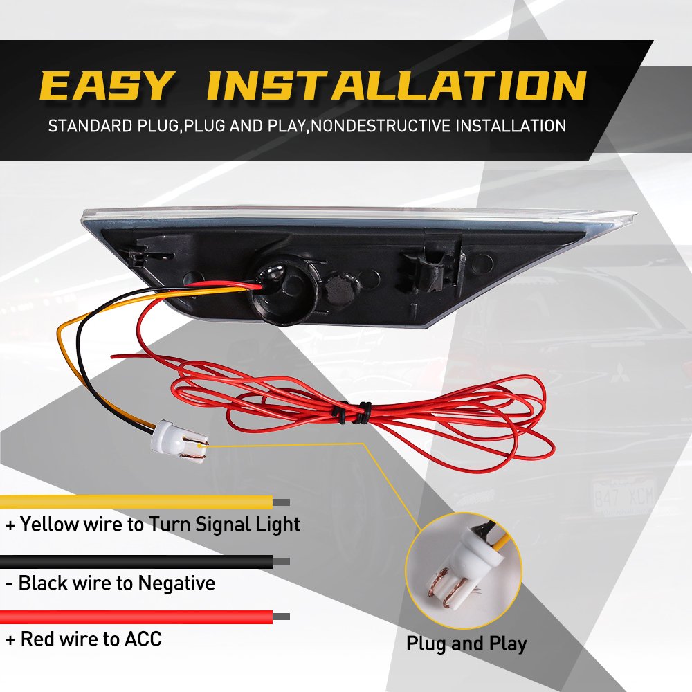 1 Set Car LED Side Marker Turn Signal Lights For Honda Civic 2016-2021 CAR DRL White Yellow Car LED Position Lights