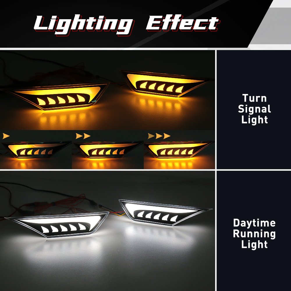 1 Set Car LED Side Marker Turn Signal Lights For Honda Civic 2016-2021 CAR DRL White Yellow Car LED Position Lights