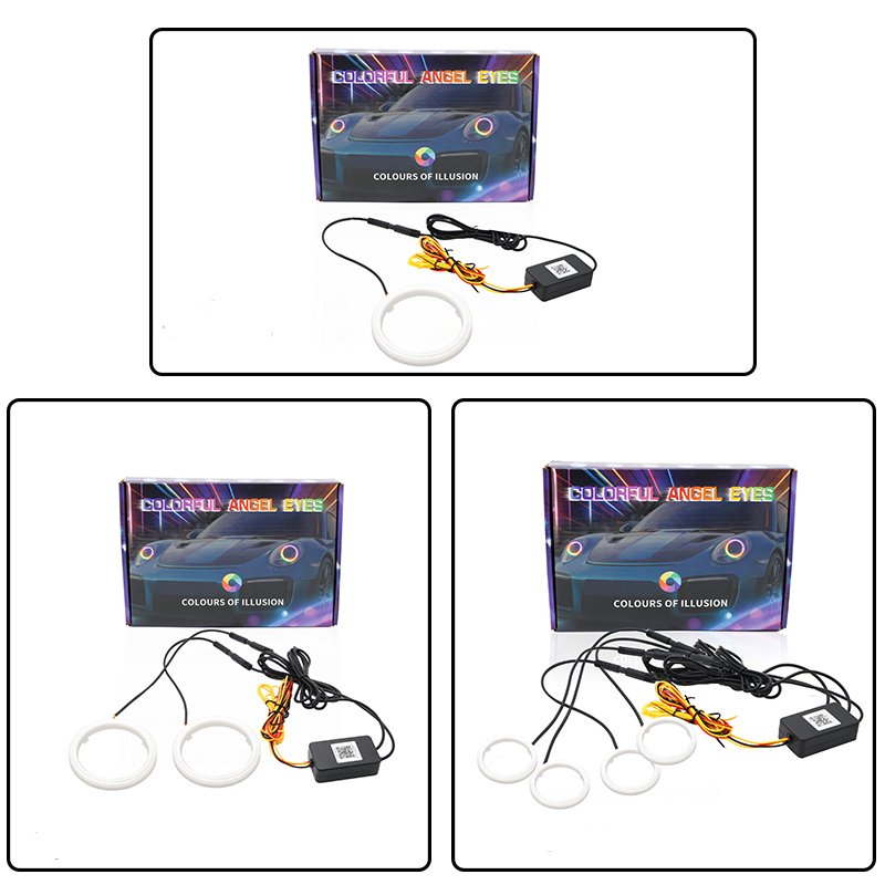 RGB Rainbow Halo Ring Angel Eyes Rings Kits other car light accessories