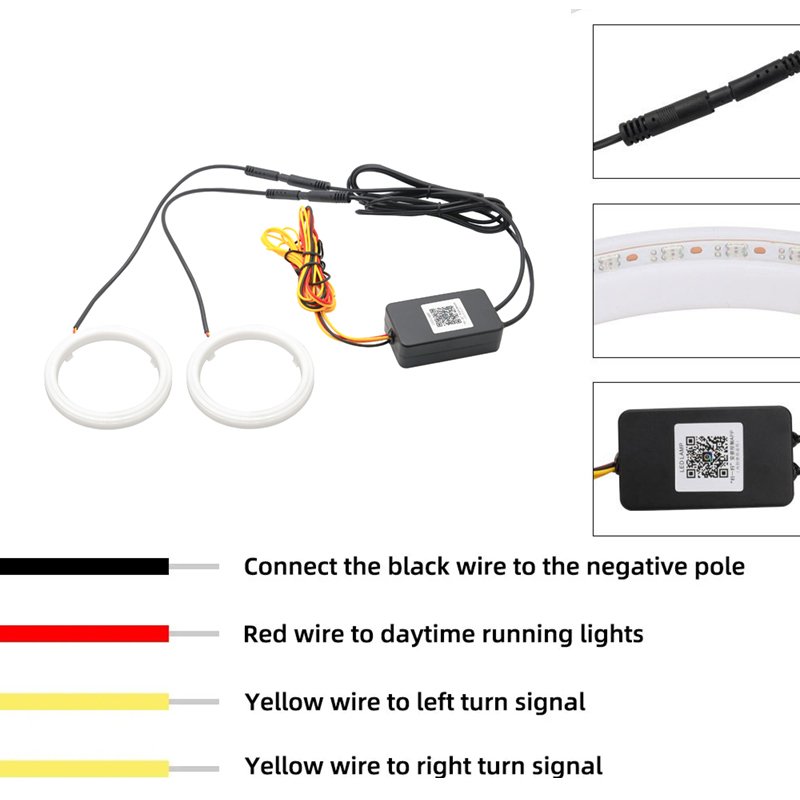 RGB Rainbow Halo Ring Angel Eyes Rings Kits other car light accessories