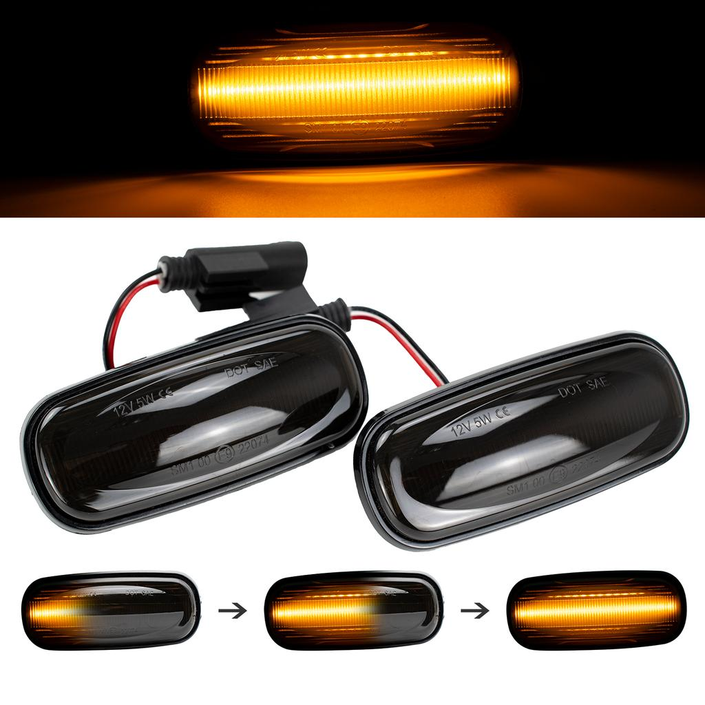 New Wind Dynamic LED Side Markers Flowing Turn Signal Light For Land Rover Discovery 2 99-04 Freelander 02-05 Defender TD5 98-15