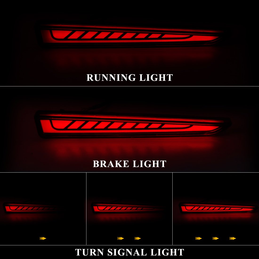 1 Pair Car Turn Signal LED Warning Lights for Toyota Raize 2019 2020 2021 2022 Car Rear Bumper Lights Tail Lights Accessories