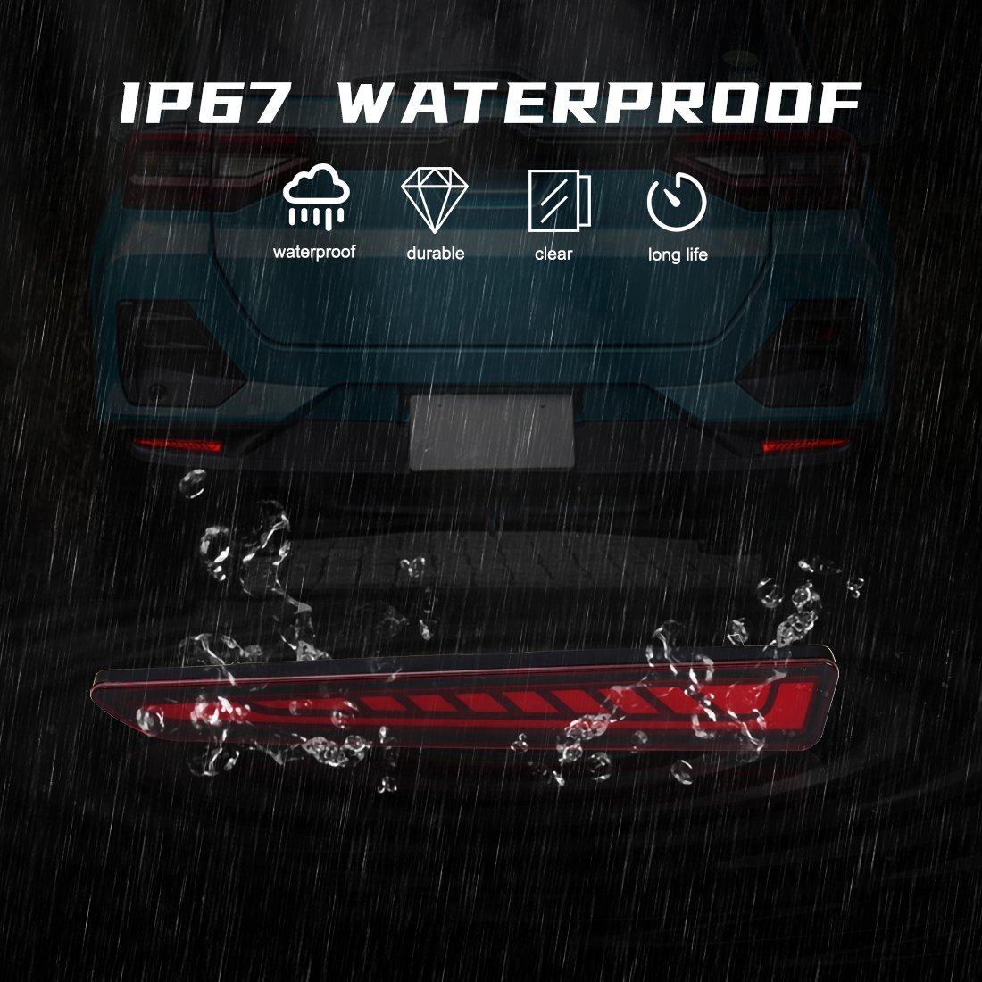 1 Pair Car Turn Signal LED Warning Lights for Toyota Raize 2019 2020 2021 2022 Car Rear Bumper Lights Tail Lights Accessories