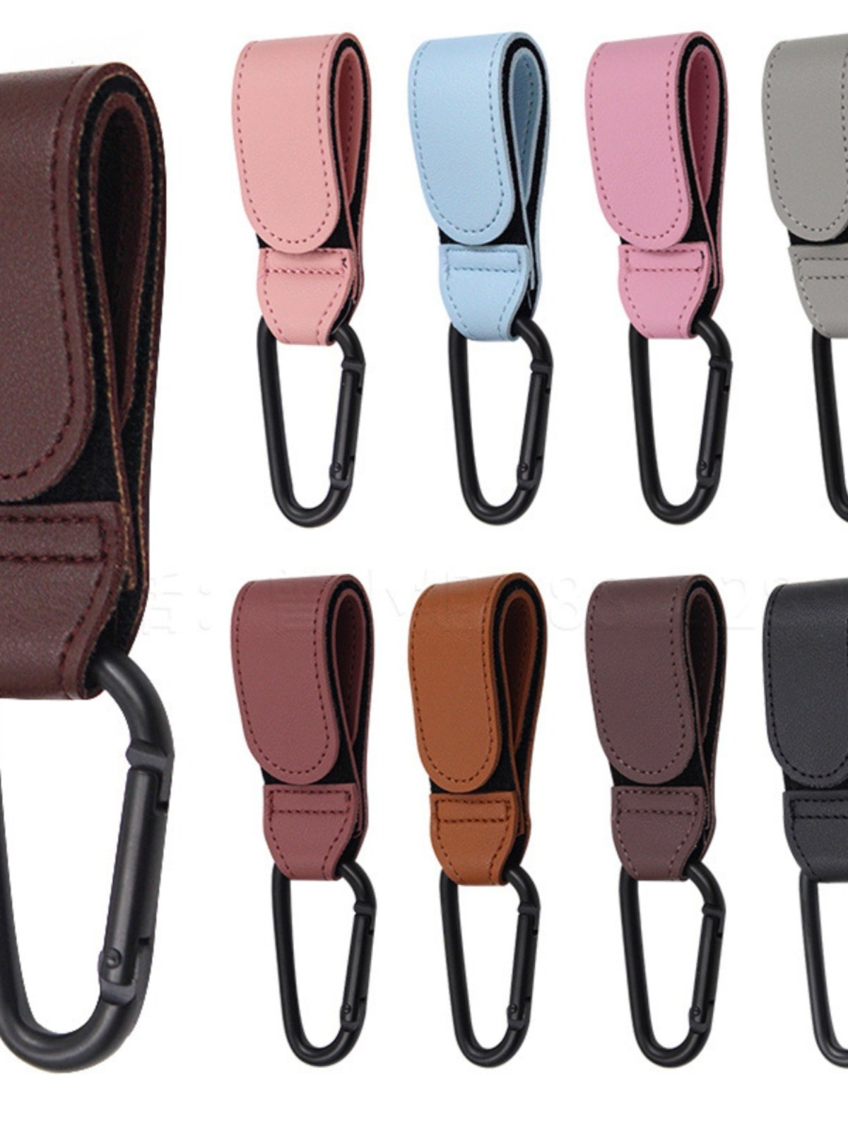 Baby Stroller Hook Cart Organizer Accessories Outdoor Baby Buggy Clip Hook Loop Tapes Multipurpose Durable PU Leather Provide