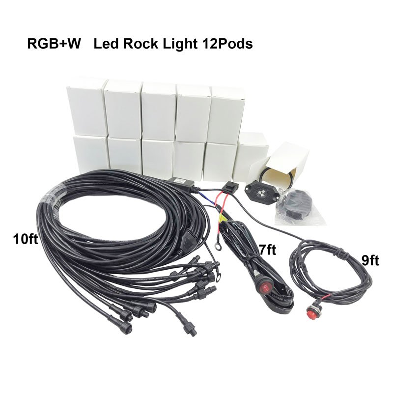 Wholesale Multicolor Car Underbody Led Light Pickup Truck Boats RGBW Led Rock Light Kits Bluetooth Control