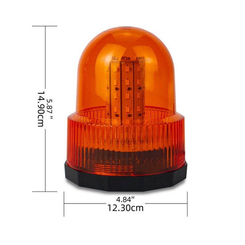 12V/24V 60LED Car Rotating Flashing Amber Beacon For Tractor Truck SUV Boat Rotary Warning Strobe Lamp
