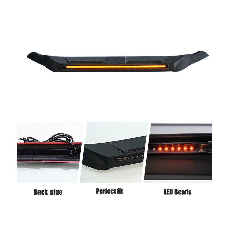 4x4 TXR Car Parts Pickup Bonnet Guard with Streamer Light Front Waterproof Auto Accessories for Nissan Navara Frontier 2022-