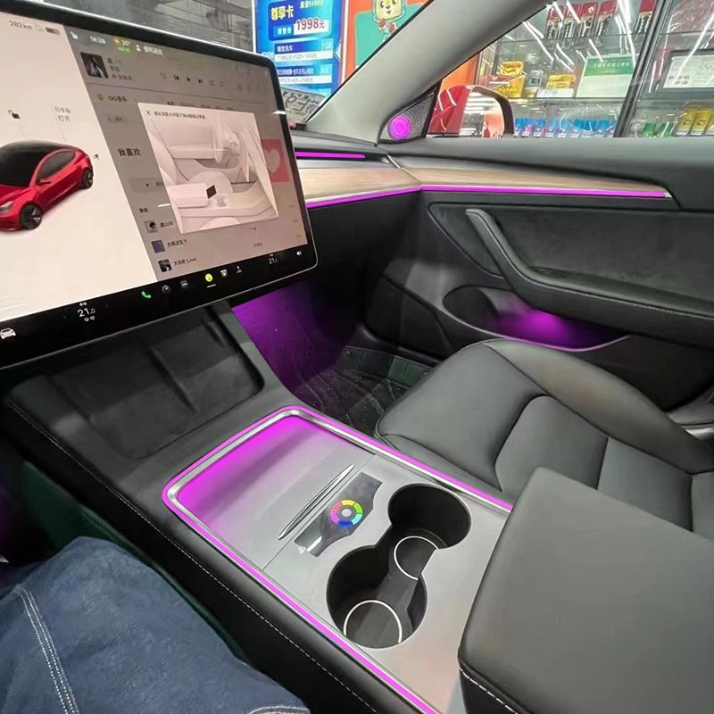 Factory New Car Interior Lighting Systems Others Car Light Accessories 128 Color LED Ambient Light For Tesla Model Y