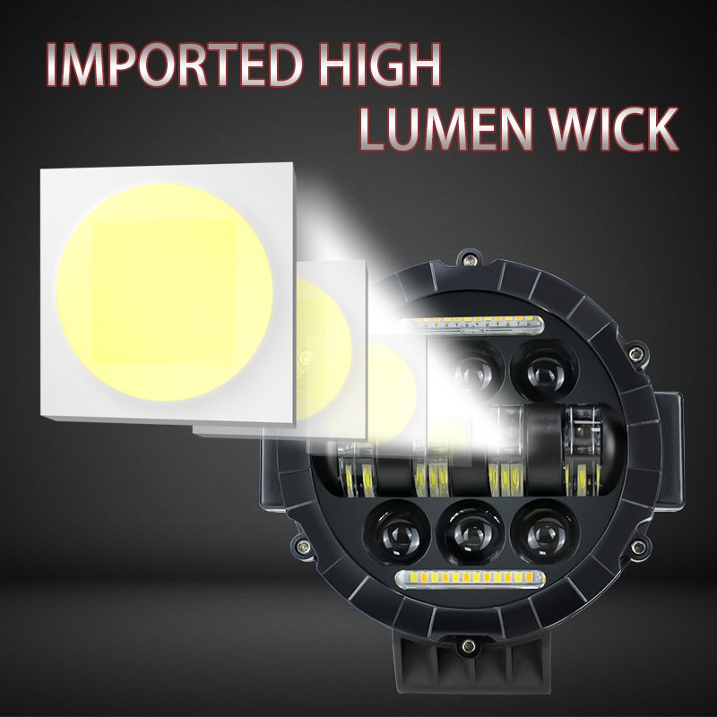 12/24V LED Headlight Spot light Motorcycle Headlight Luces Auto Lighting Systems Car Accessories White Amber Dual Color DRL ATV