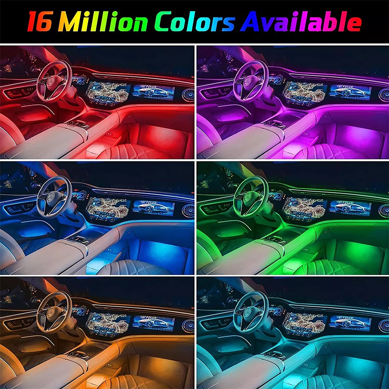 Car Light Accessories Universal 10 In 1 Car Interior Atmosphere Light Strip RGB Car Light Strip