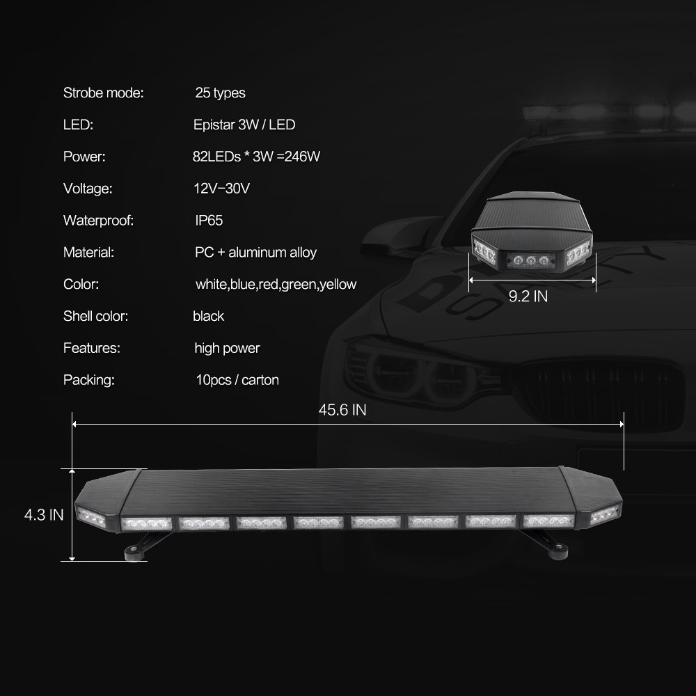 LED-760D-8 led lightbar emergency vehicle strobe light 12-30V led lights 246 W strobe light for car warning lightbar
