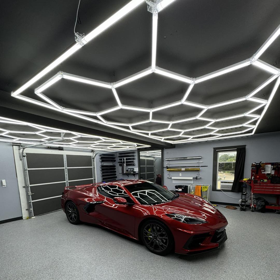 Factory Sell Hexagonal Ceiling Led Lights Hexagon Honeycomb Garage Detail Studio Detailing Lights