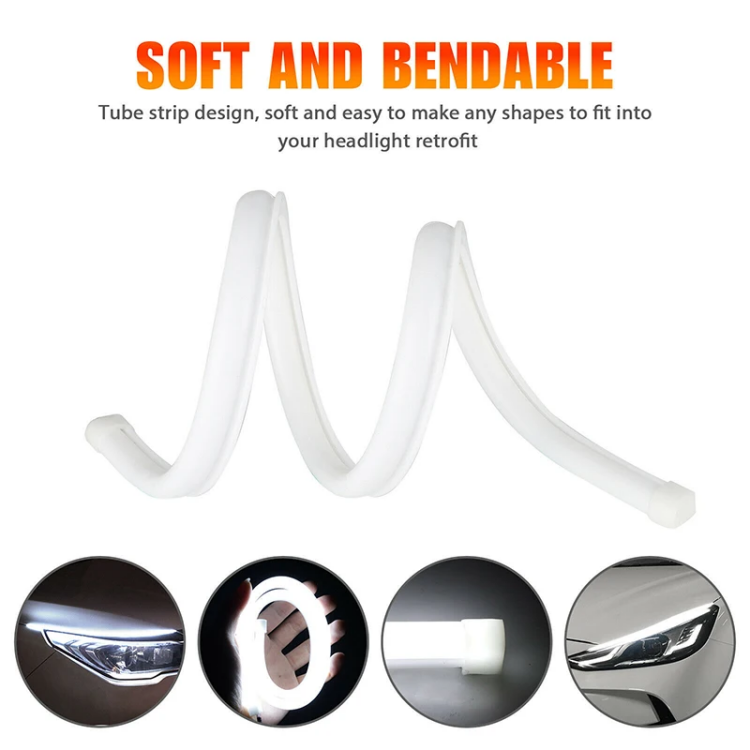 Others car magic light accessories LED Strip Turn Signal Light Bright Flexible Daytime Running noen Light for Car Headlight