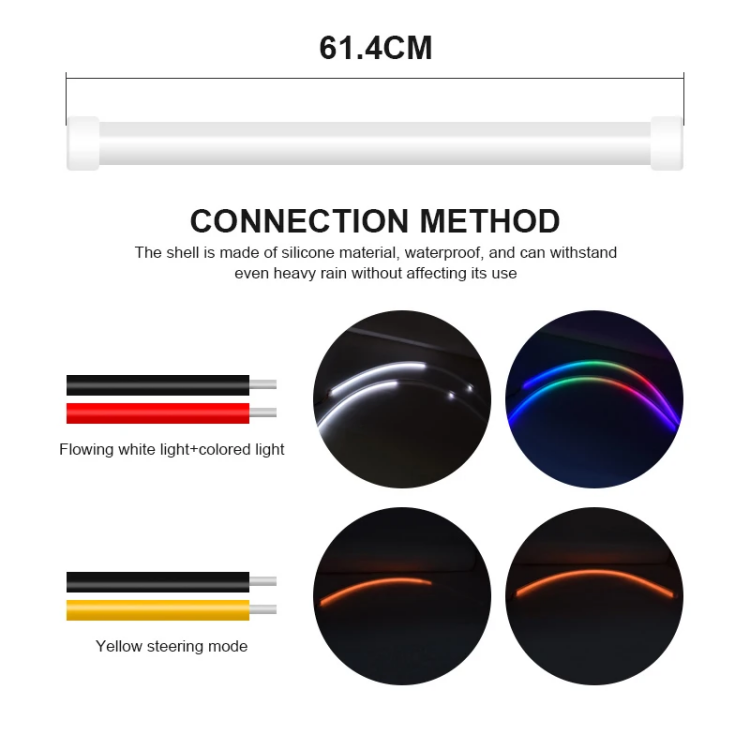 Others car magic light accessories LED Strip Turn Signal Light Bright Flexible Daytime Running noen Light for Car Headlight