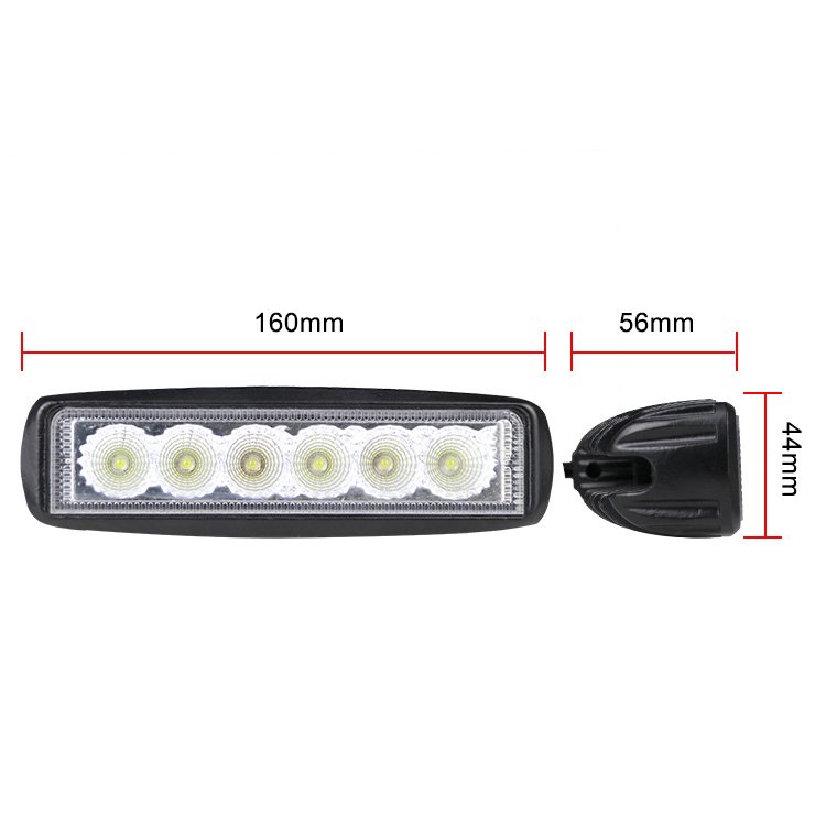 6 Inch 18W Flood LED Work Light Bar Off Road Driving Light Fog Lamp Waterproof Car Boat Truck Golf Cart 12V 24V