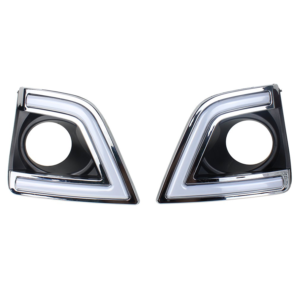 Car Accessories Led Daytime Running Lights For Toyota Corolla 2014-16 Fog Lamp 12V DRL With Yellow Turn Signal Light