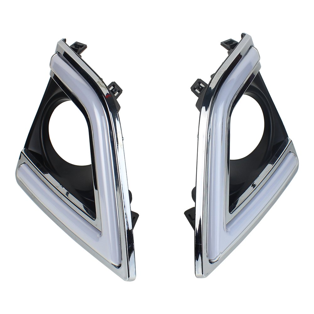 Car Accessories Led Daytime Running Lights For Toyota Corolla 2014-16 Fog Lamp 12V DRL With Yellow Turn Signal Light