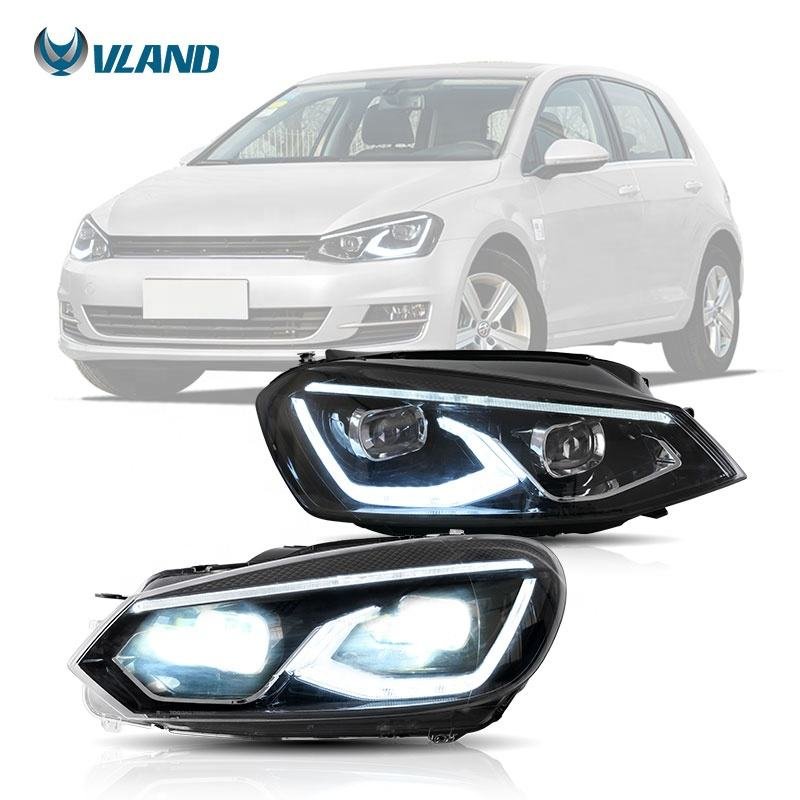 VLAND Wholesale FULL LED HeadLights For Volkswagen Golf 7 2014-2019 Car Accessories Sequential Accessories Auto Lighting