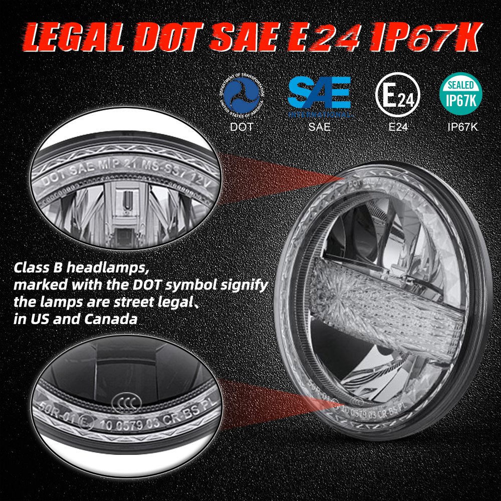 7 Inch Round High Low Beam and DRL Super Car Light Accessories Led Auto For Jeep Wrangler Jk