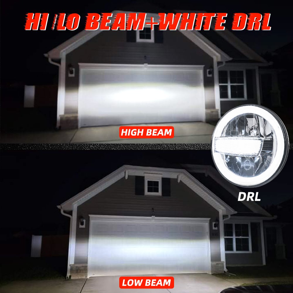 7 Inch Round High Low Beam and DRL Super Car Light Accessories Led Auto For Jeep Wrangler Jk