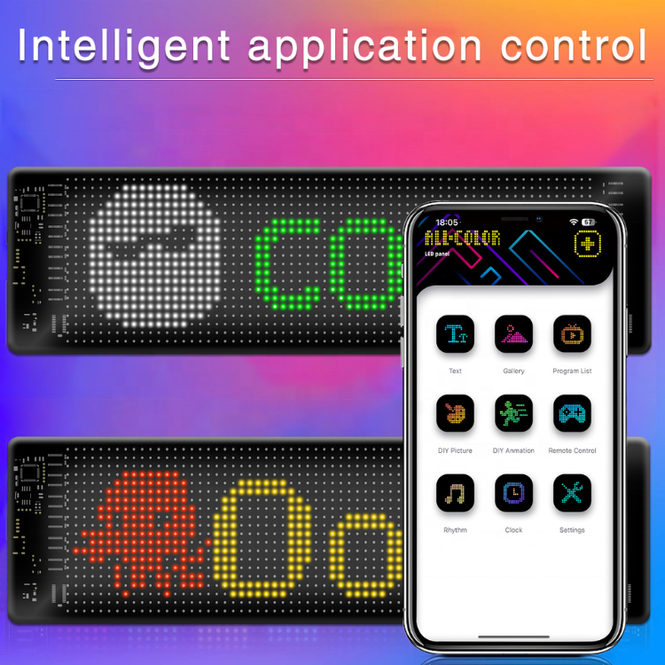 Convenient app control custom led display sign car