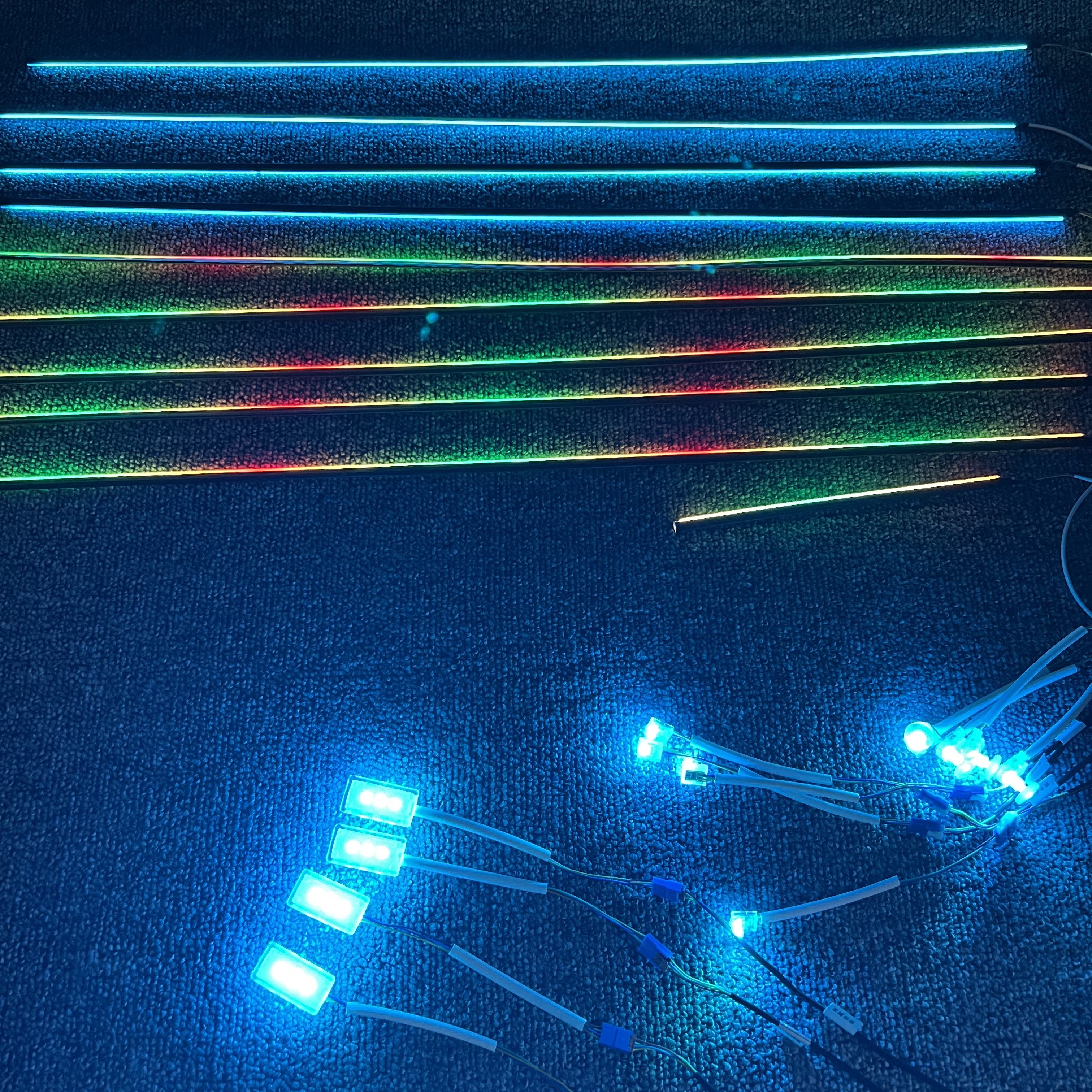 18 in 1 symphony dual zone car led ambient lights car interior dashboard door universal rgb car dynamic chasing ambient light
