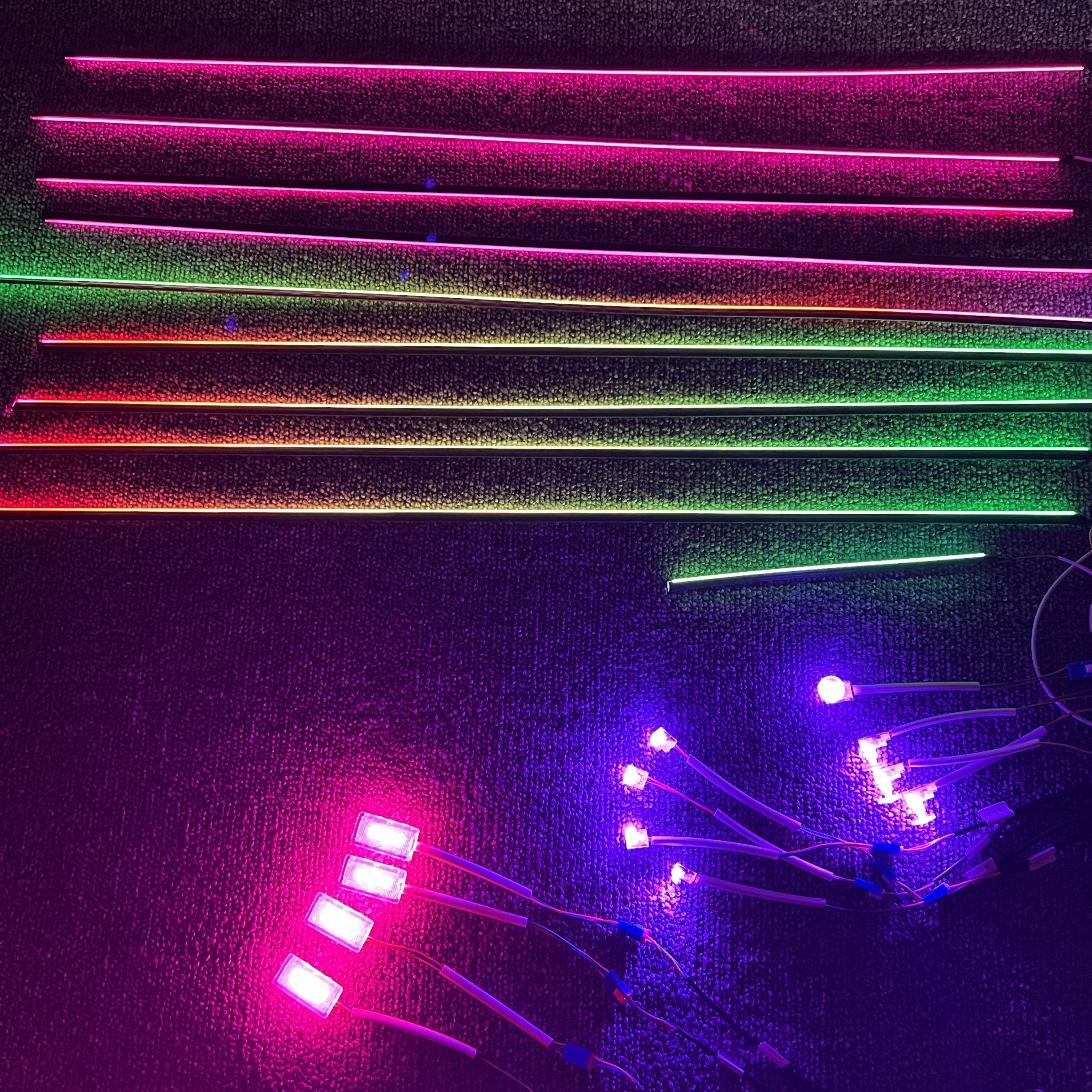 18 in 1 symphony dual zone car led ambient lights car interior dashboard door universal rgb car dynamic chasing ambient light