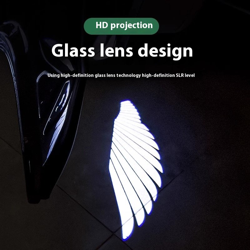 Car Angel Wings Welcome Light Dynamic Projection Laser Lamp Led Decorative Car Atmosphere Light for Li Auto