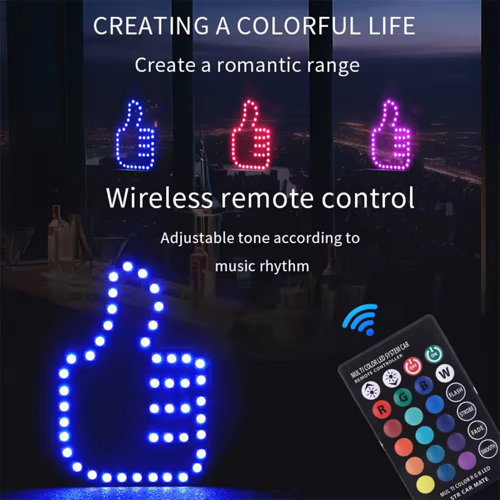 RCJ LED Gesture Finger Light For Car Window Light stop Finger Gesture Car Light Interior Decorative Warning Lamp