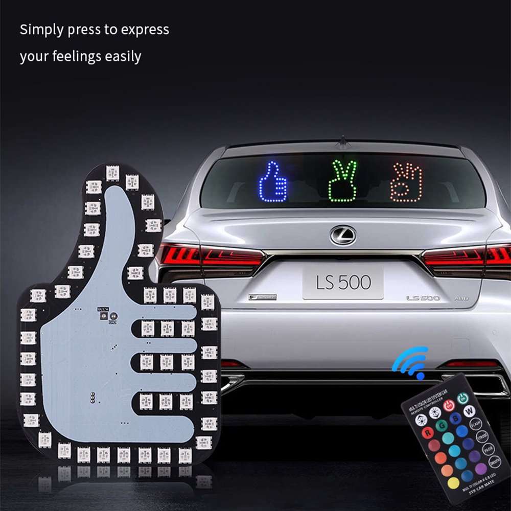 RCJ LED Gesture Finger Light For Car Window Light stop Finger Gesture Car Light Interior Decorative Warning Lamp